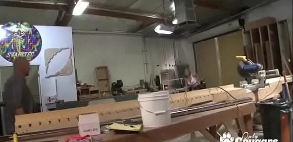  Avy Scott Bends Over And Gets Banged In The Wood Shop